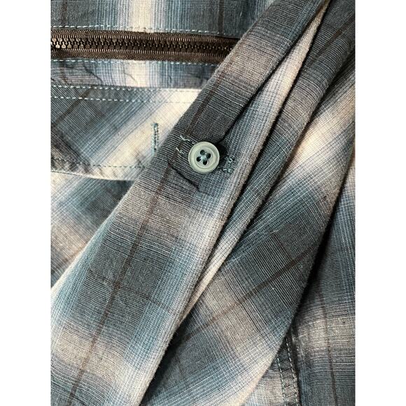 Eighty Eight Platinum Blue Plaid Boyfriend Button Down Shirt Reg Size Small - Picture 3 of 6